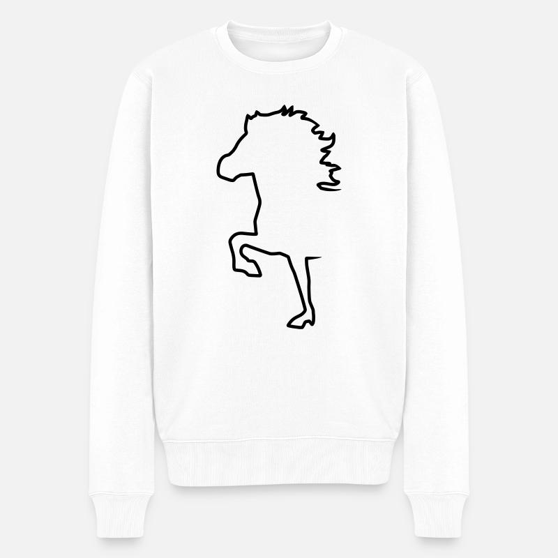 Islandpferd - Männer Premium Bio Pullover - Weiß