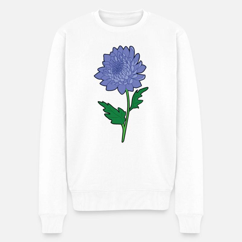 Chrysanthèmes - Pull Premium bio Homme - blanc