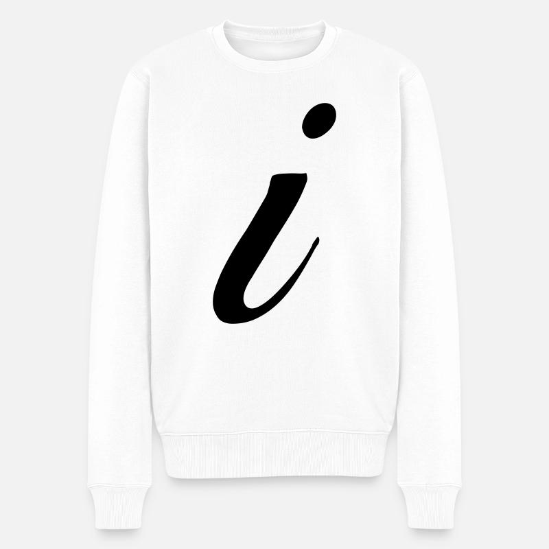 i - Männer Premium Bio Pullover - Weiß