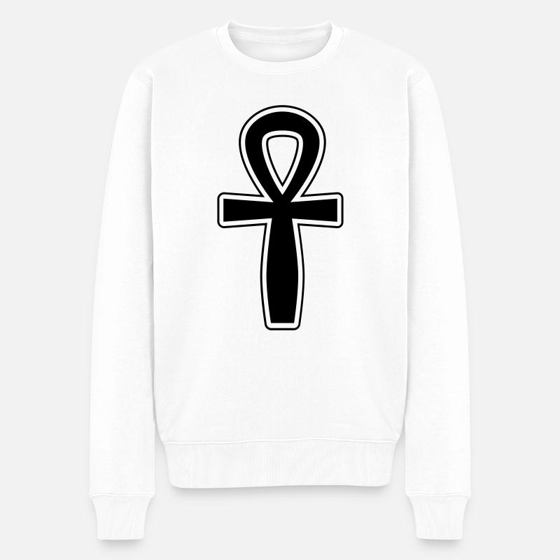 Symbole Ankh - Pull Premium bio Homme - blanc