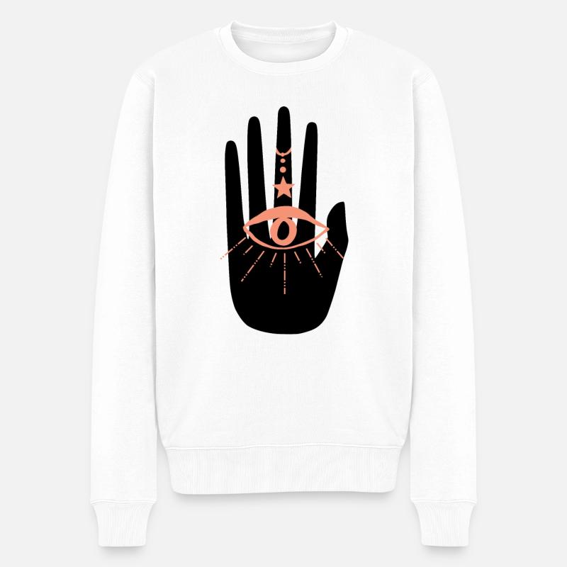 Glücksbringer - Männer Premium Bio Pullover - Weiß