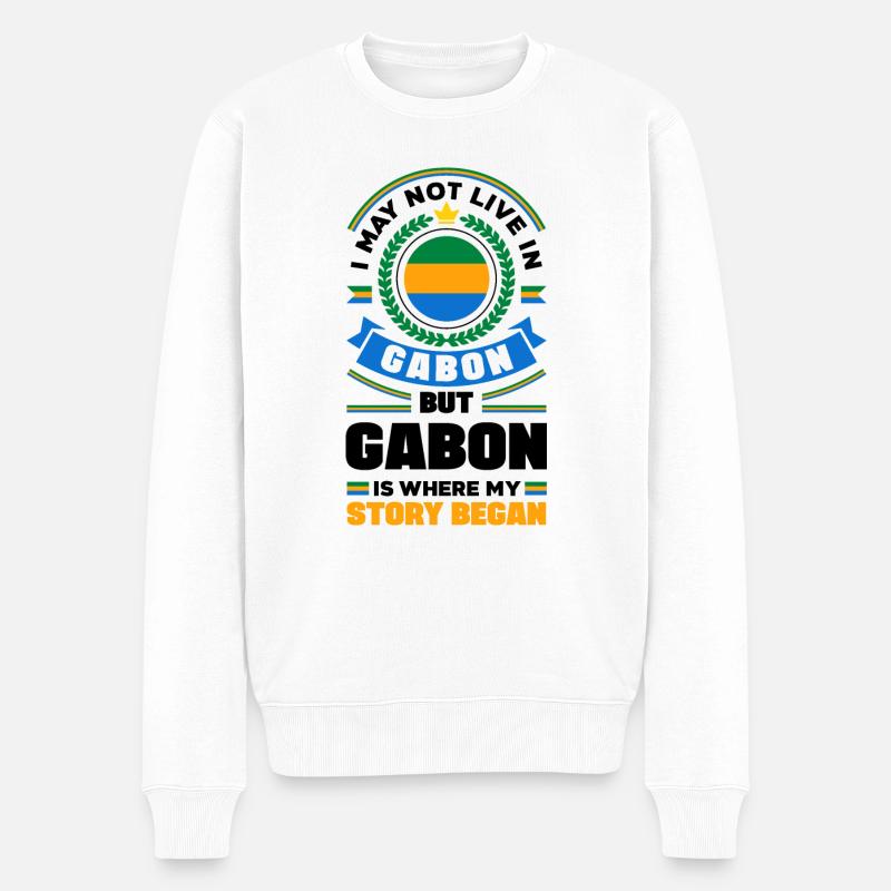 Gabonais Gabon Drapeau gabonais Citation - Pull Premium bio Homme - blanc