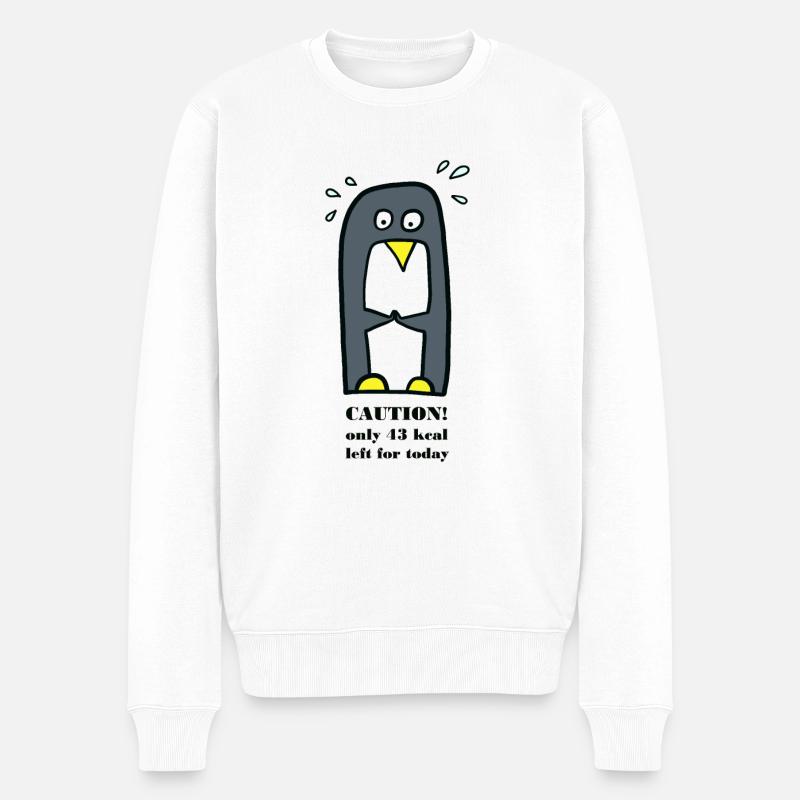 Pinguin auf Diät - Männer Premium Bio Pullover - Weiß
