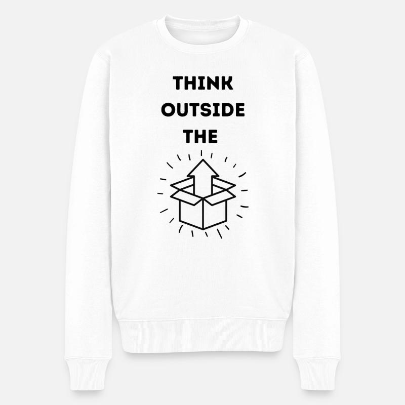 Think outside the Box - Männer Premium Bio Pullover - Weiß