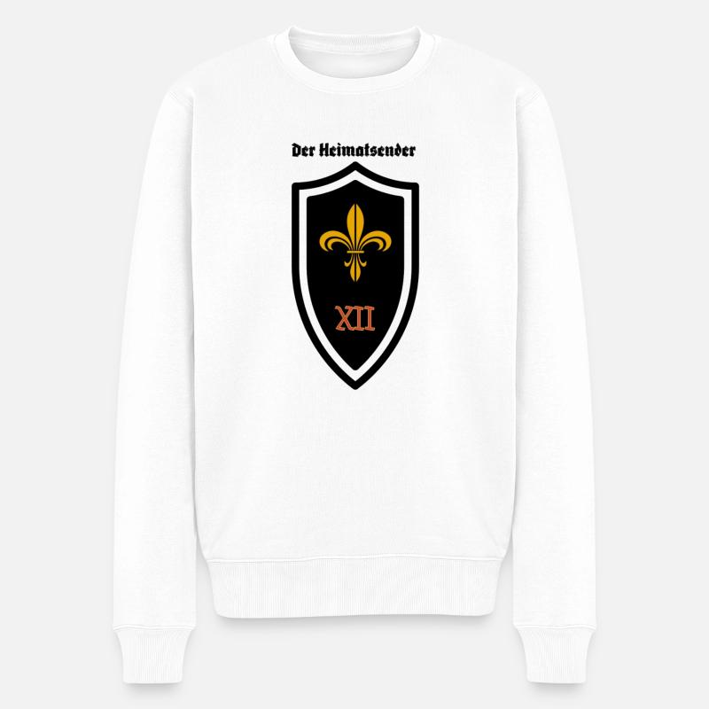 Lilie 12 Stämme Wappen a. schwarzem Grund - Männer Premium Bio Pullover - Weiß
