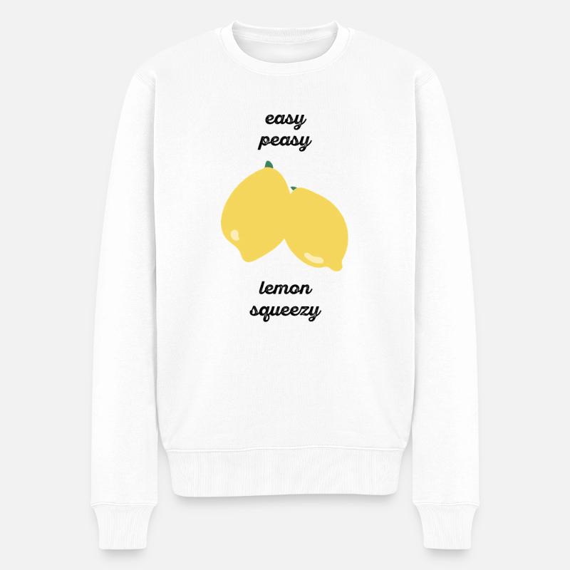 Easy Peasy Lemon Squeezy - Geschenkidee - Geschenk - Männer Premium Bio Pullover - Weiß