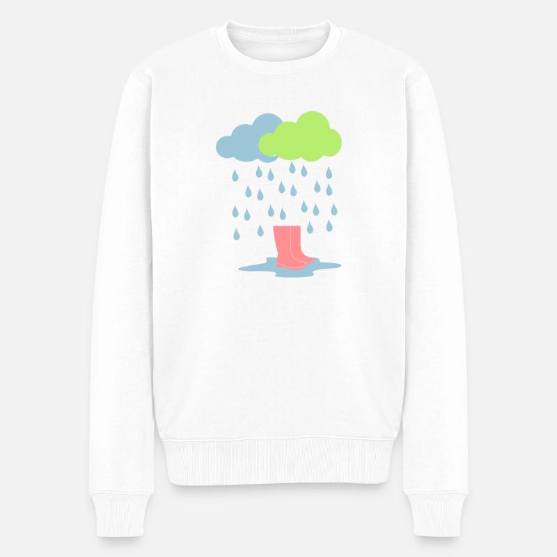 Gummistiefel - Männer Premium Bio Pullover - Weiß