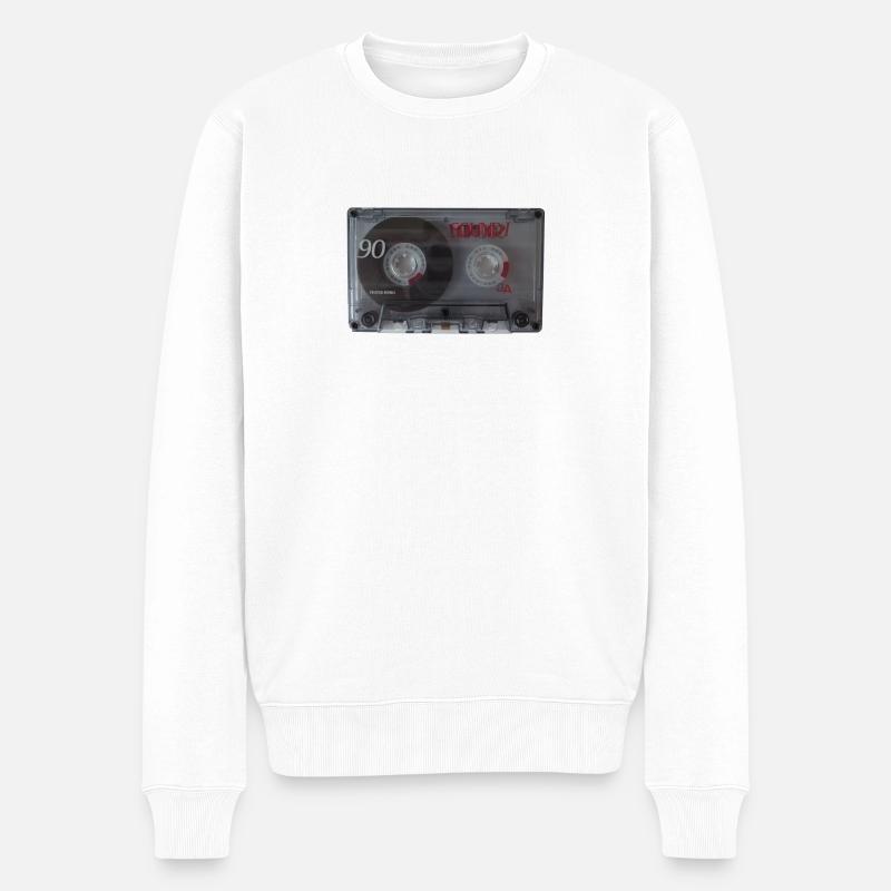 Kassette Cassette Musik Vintage Retro - Männer Premium Bio Pullover - Weiß