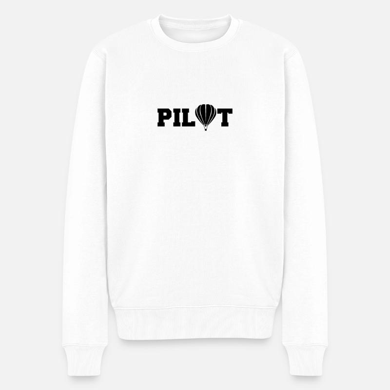 Ballonfahrer Pilot Heißluftballon Sprüche Geschenk - Männer Premium Bio Pullover - Weiß