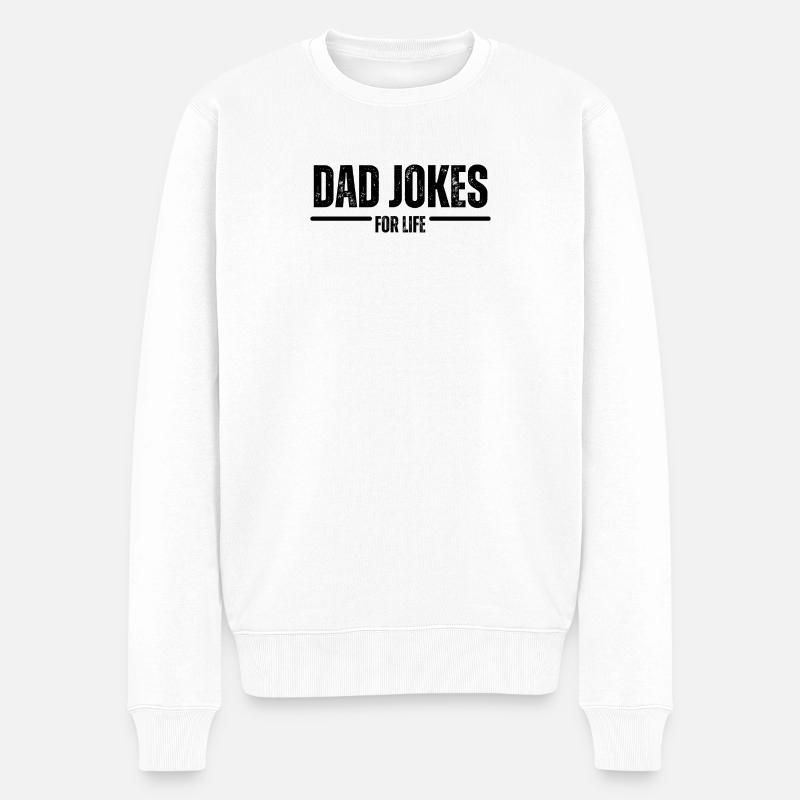 Des blagues de papa pour la vie - Pull Premium bio Homme - blanc