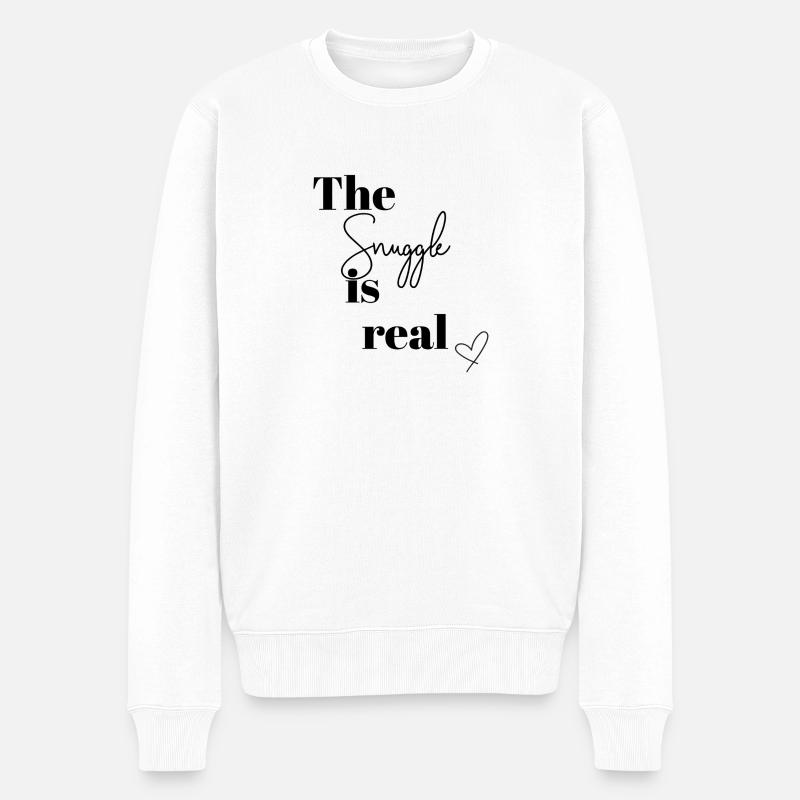 snuggle is real - Men's Premium Organic Jumper - white