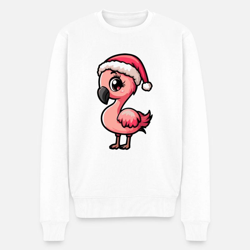 Flamingo Weihnachten Noël - Pull Premium bio Homme - blanc