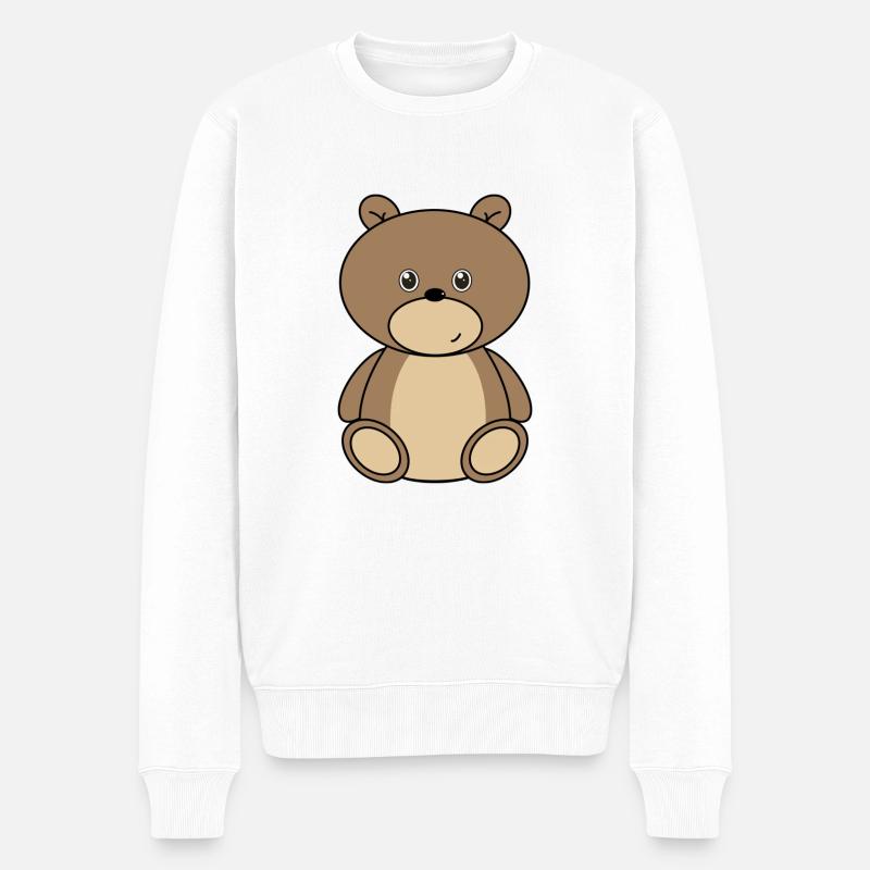 Teddybär - Männer Premium Bio Pullover - Weiß