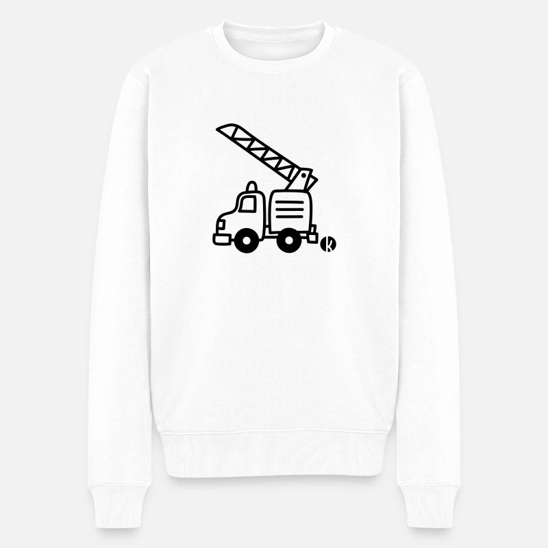 Pompiers auto-pompe - Pull Premium bio Homme - blanc