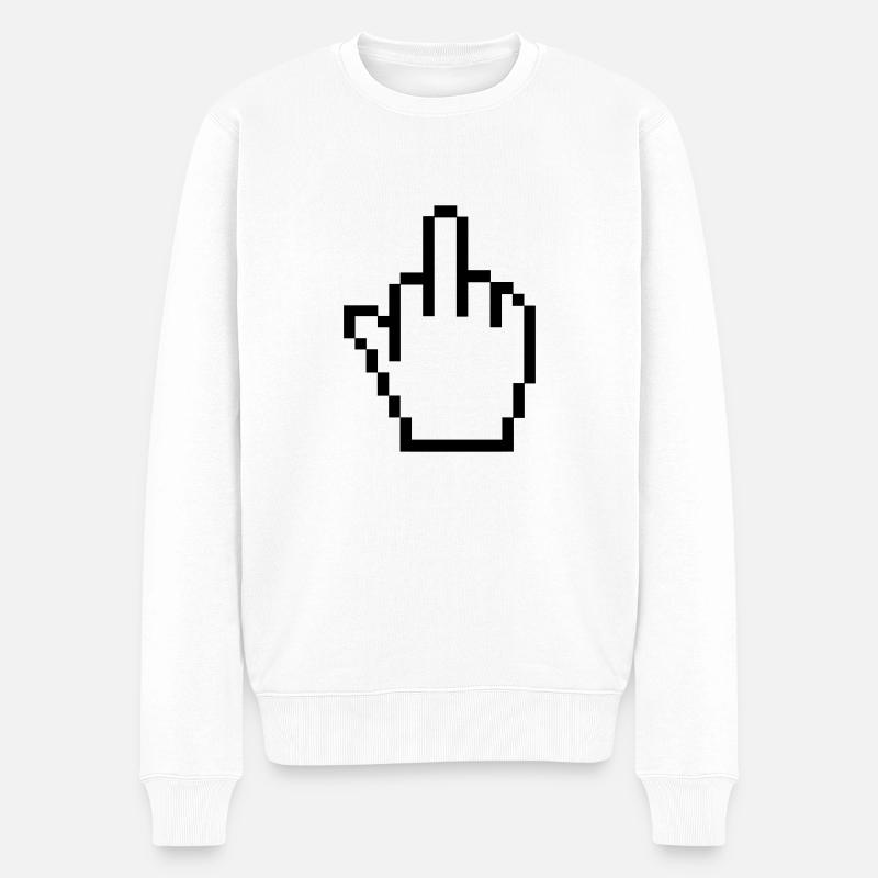 Mittelfinger - Männer Premium Bio Pullover - Weiß