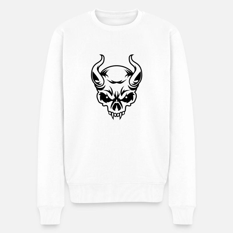 masterfitness_totenkopf - Männer Premium Bio Pullover - Weiß