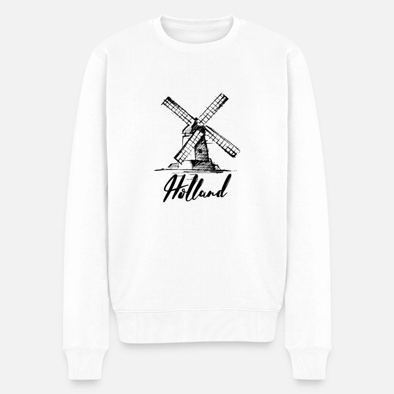 Holland - Männer Premium Bio Pullover - Weiß