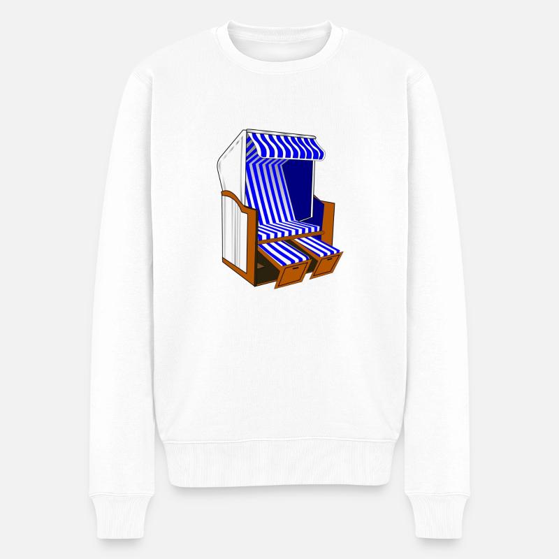 Strandkorb - Männer Premium Bio Pullover - Weiß