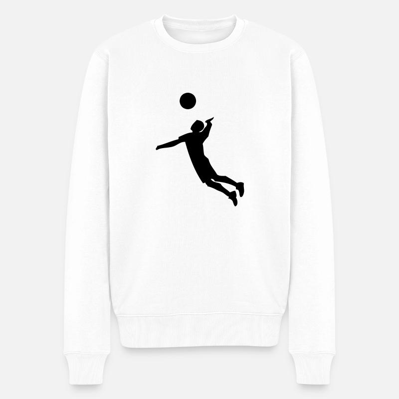 volleyball - Männer Premium Bio Pullover - Weiß