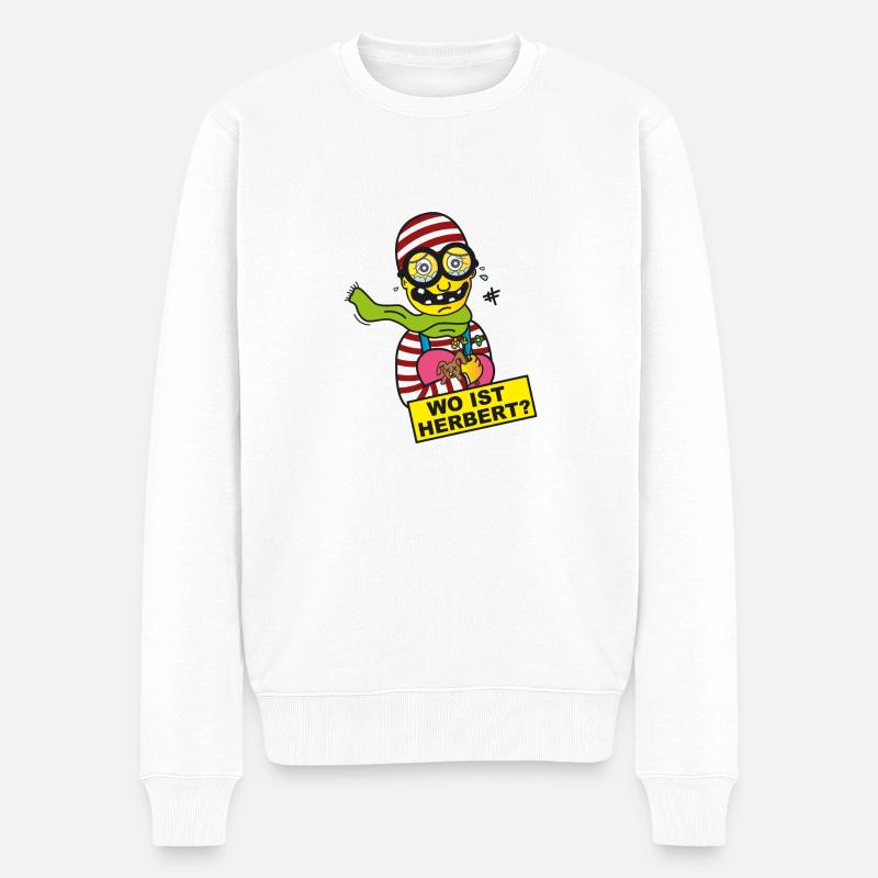 Wo ist Herbert? (DieAussenseiter) - Männer Premium Bio Pullover - Weiß
