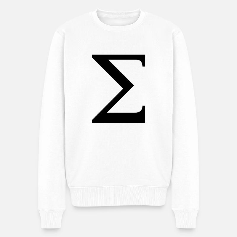 Sigma greek alphabet - Männer Premium Bio Pullover - Weiß
