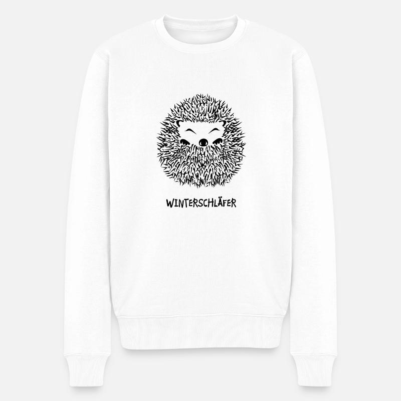 igel winterschlaf winterschläfer müde pennen - Männer Premium Bio Pullover - Weiß