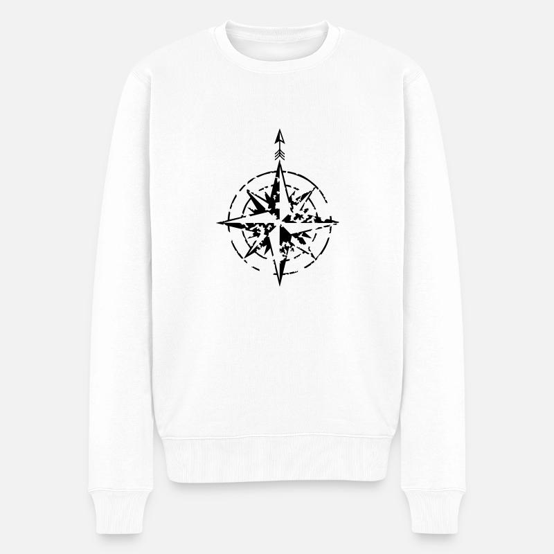 windrose_02_c_1c - Pull Premium bio Homme - blanc