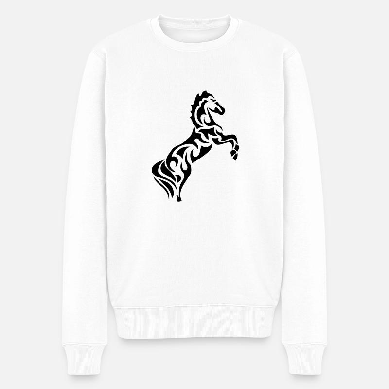 cheval horse tribal1 - Pull Premium bio Homme - blanc