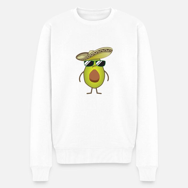 Cool Avocado - Männer Premium Bio Pullover - Weiß