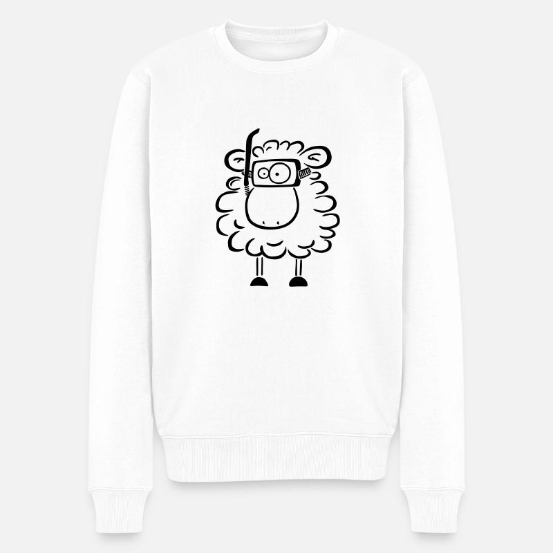 Das Schaf - Männer Premium Bio Pullover - Weiß