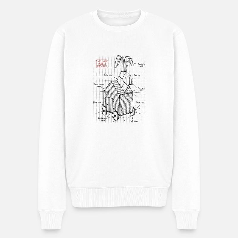 Trojan Rabbit - Pull Premium bio Homme - blanc