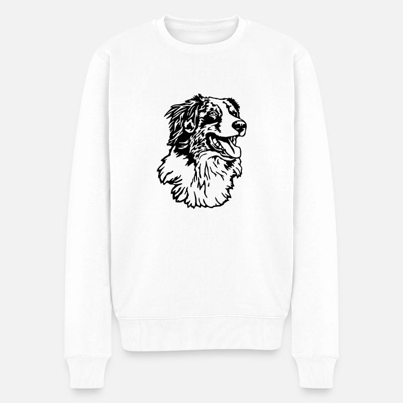 419 berger australien - Pull Premium bio Homme - blanc