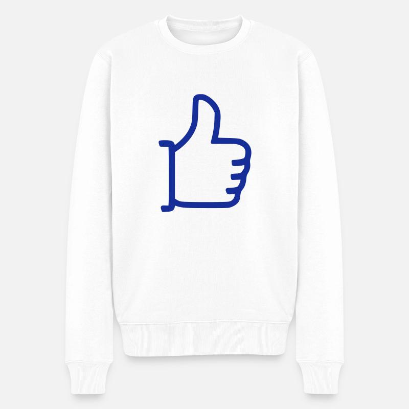 Comme - pouces vers le haut - Pull Premium bio Homme - blanc
