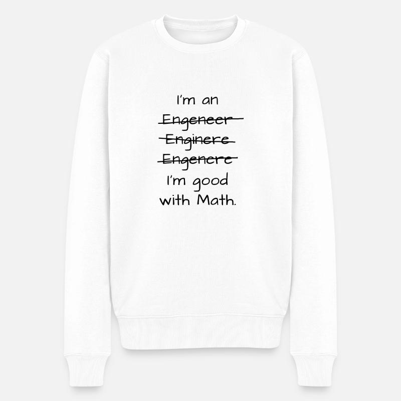 I'm an engineer - schwarz - Männer Premium Bio Pullover - Weiß