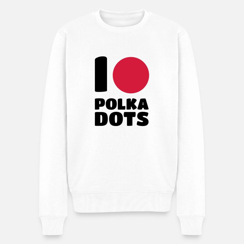 I love polka dots - Pull Premium bio Homme - blanc