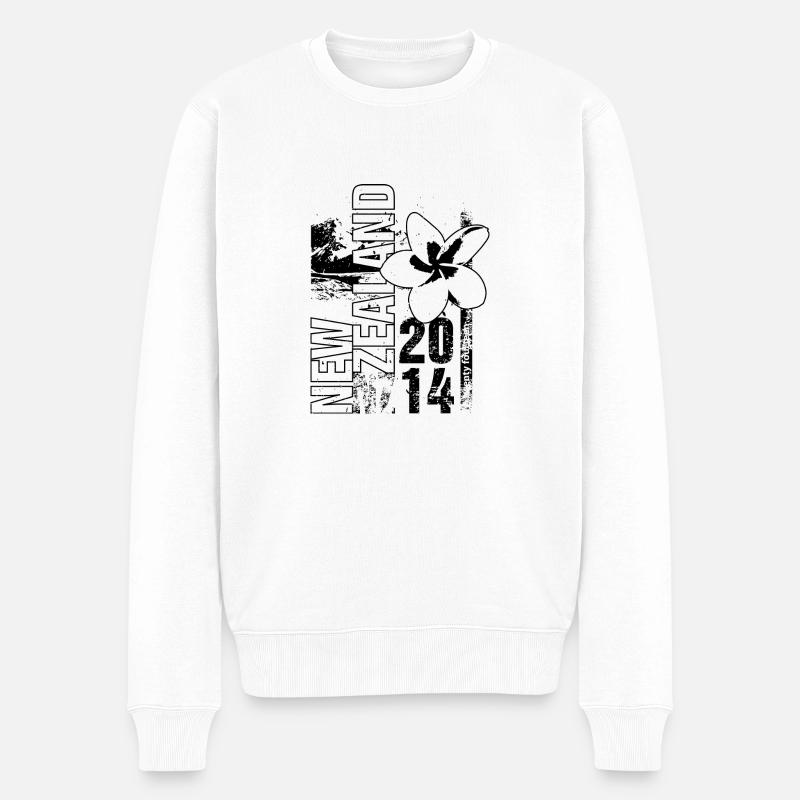 New Zealand 2014 - Männer Premium Bio Pullover - Weiß
