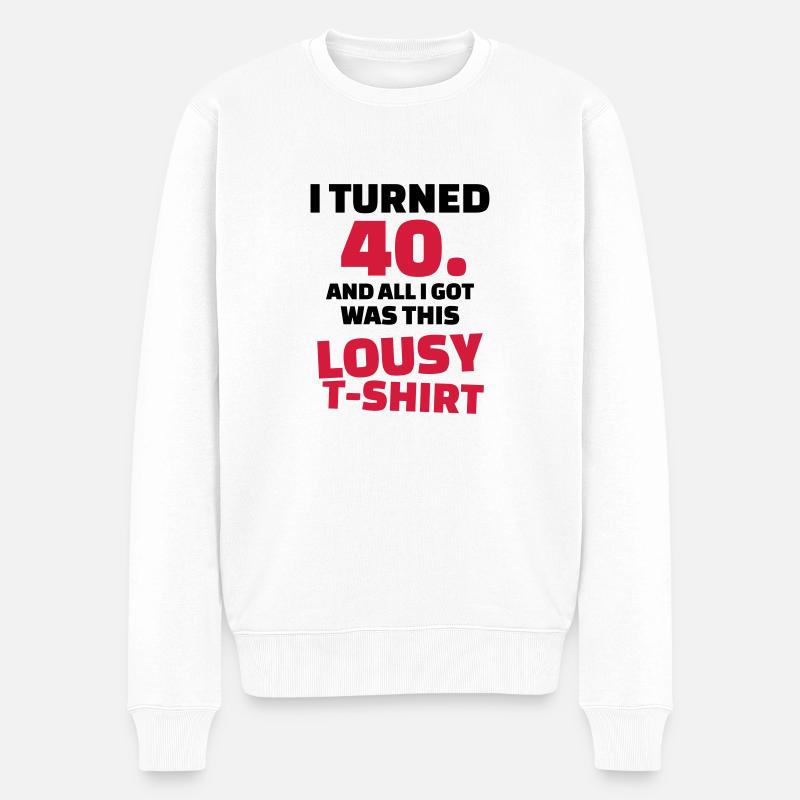 40 Geburtstag - Männer Premium Bio Pullover - Weiß
