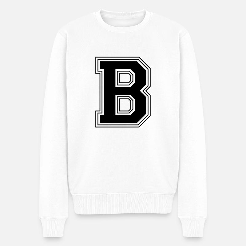 B_Buchstabe_B_(w31) - Männer Premium Bio Pullover - Weiß