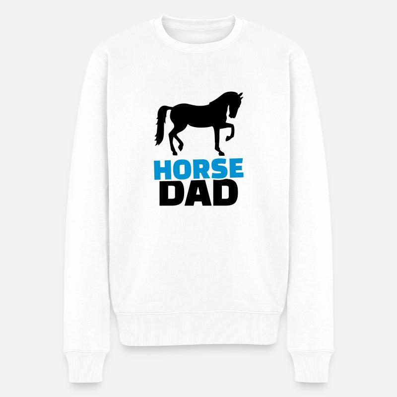 Horse Dad - Pull Premium bio Homme - blanc
