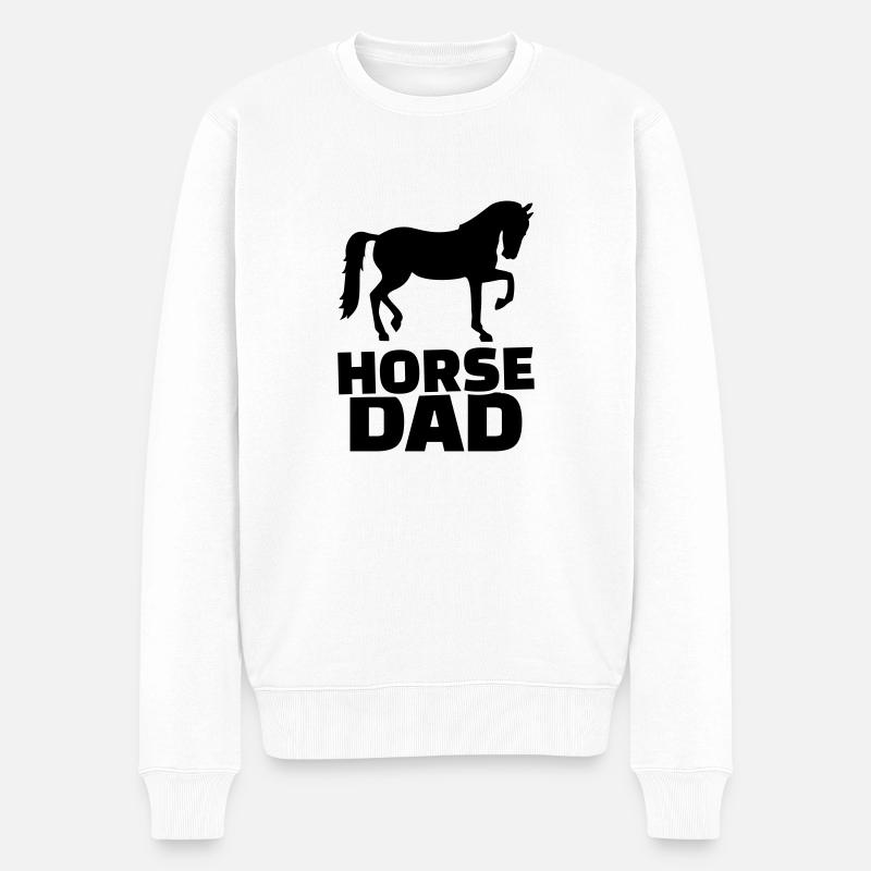 Horse Dad - Pull Premium bio Homme - blanc