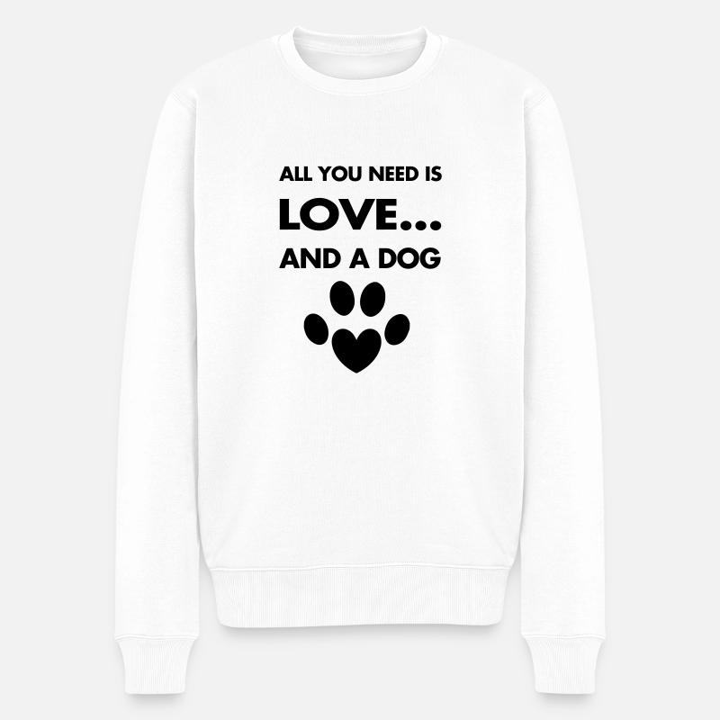 Love Dogs - Pull Premium bio Homme - blanc