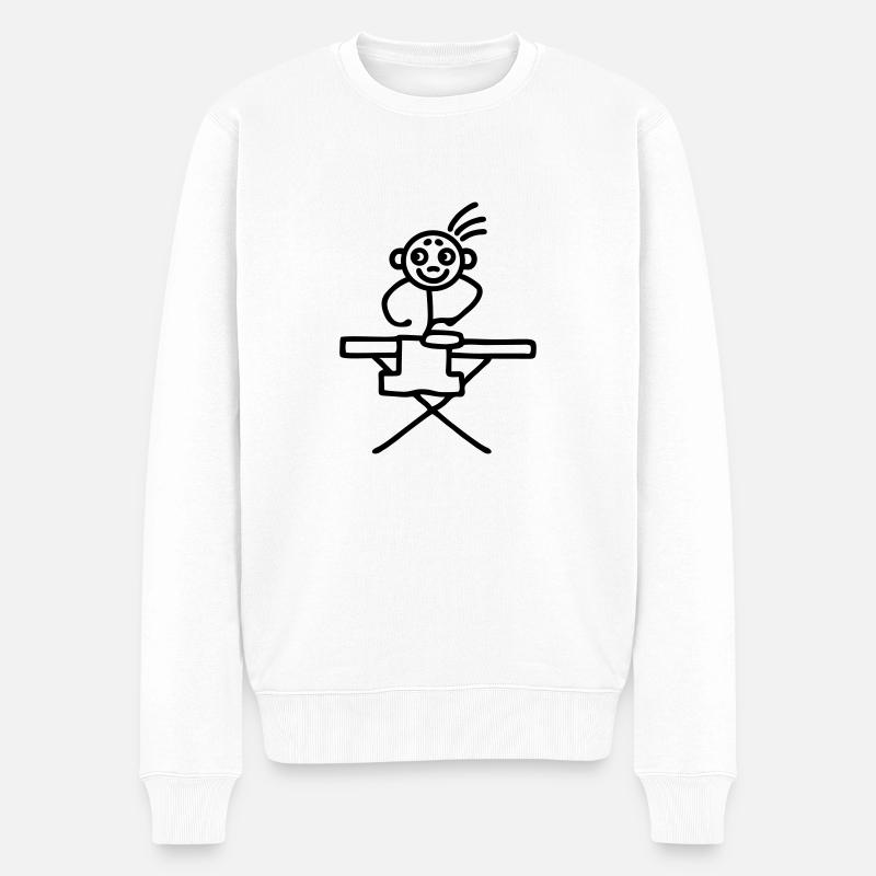 Bügeln Hausmann - Männer Premium Bio Pullover - Weiß