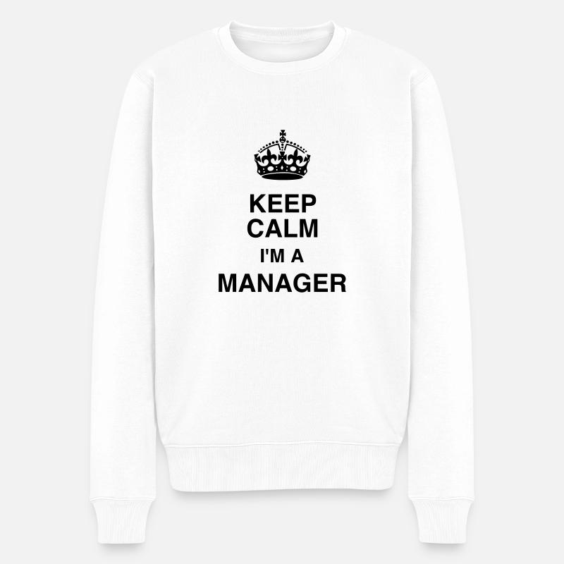 Manager / Chef / Arbeit / Job - Männer Premium Bio Pullover - Weiß