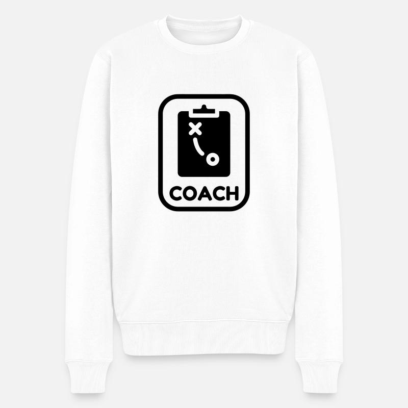 Coach / Coaching / Trainer / Sport - Männer Premium Bio Pullover - Weiß