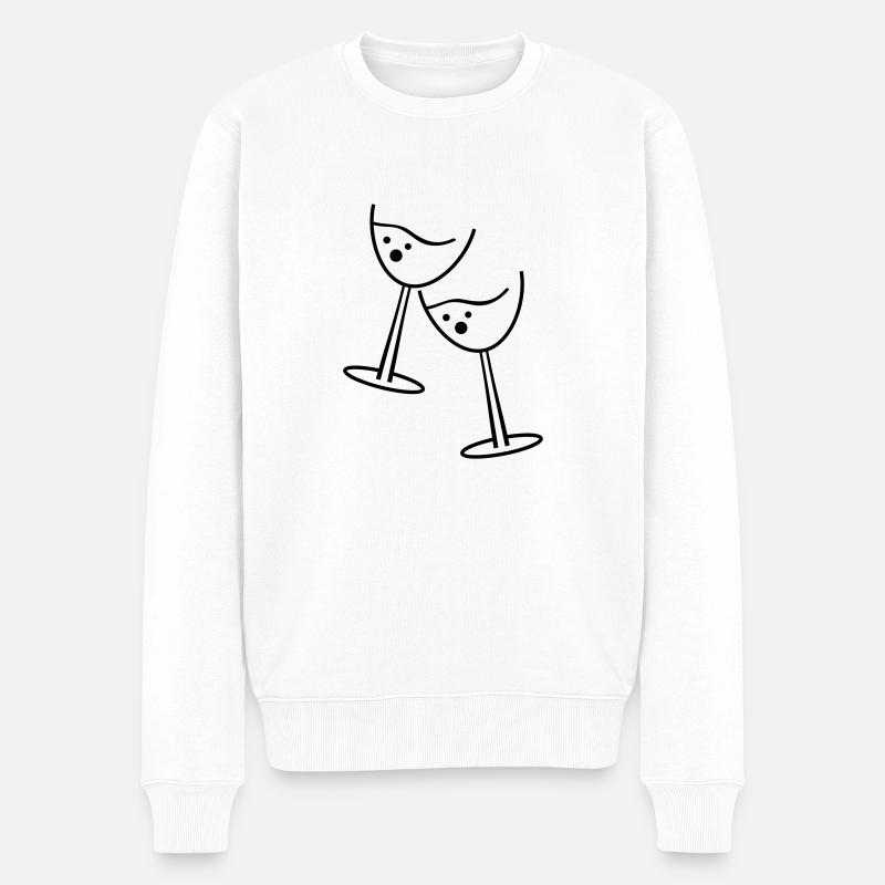 glas wine - Männer Premium Bio Pullover - Weiß