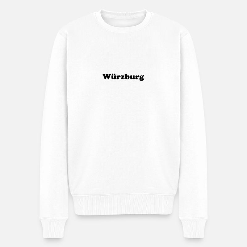 Würzburg Skyline - Männer Premium Bio Pullover - Weiß