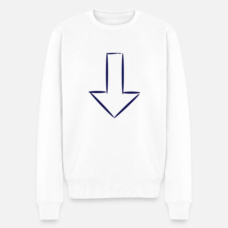 Pfeil blau - Männer Premium Bio Pullover - Weiß