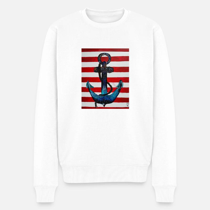 Anker - Männer Premium Bio Pullover - Weiß