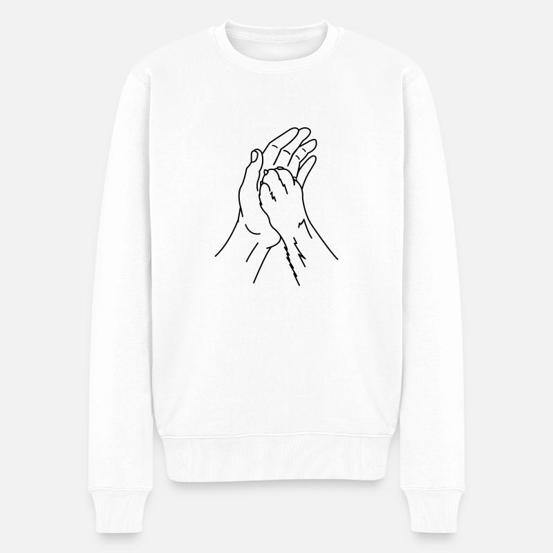 hand pfote - Männer Premium Bio Pullover - Weiß