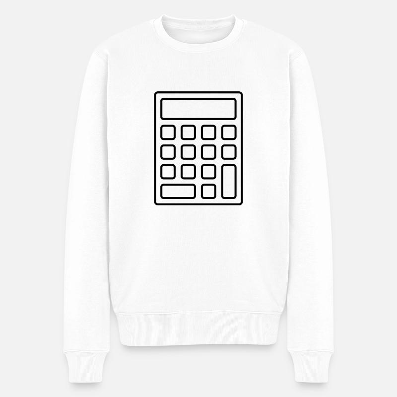 Calculatrice - Pull Premium bio Homme - blanc